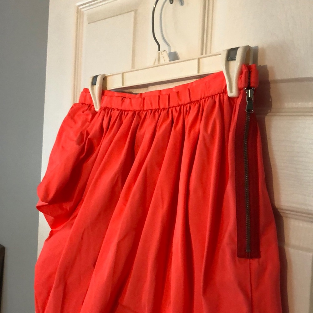 Marc by Marc Jacobs neon coral ruched pencil skirt - Picture 3 of 7